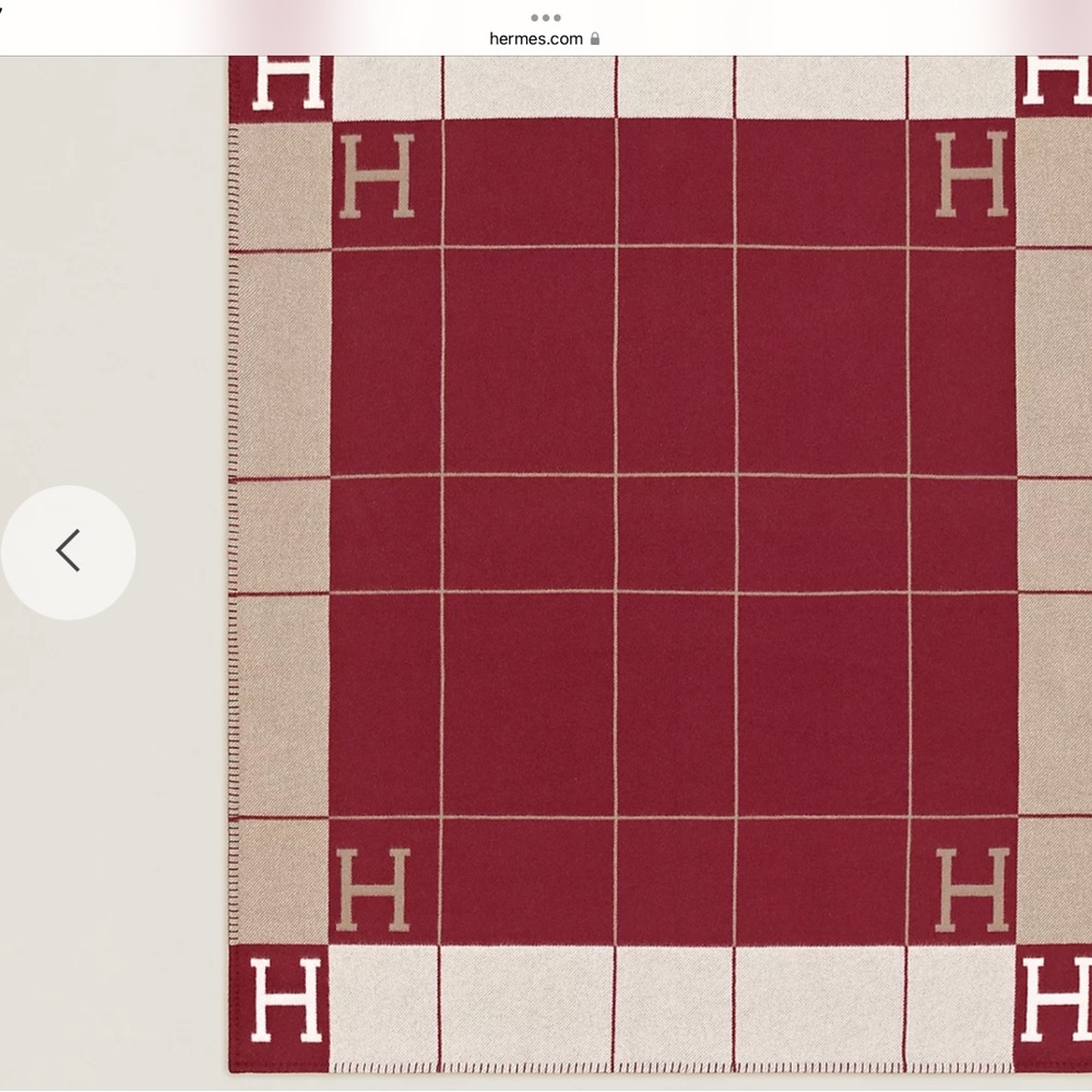 Hermes Avalon Burgundy Throw Authentic